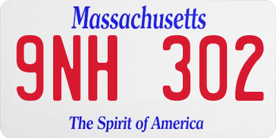MA license plate 9NH302