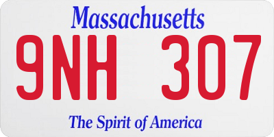 MA license plate 9NH307