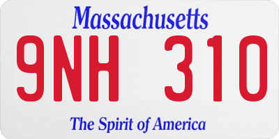 MA license plate 9NH310