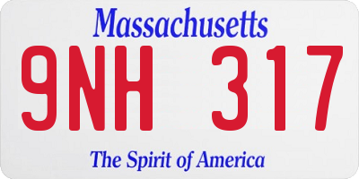 MA license plate 9NH317