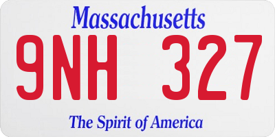MA license plate 9NH327