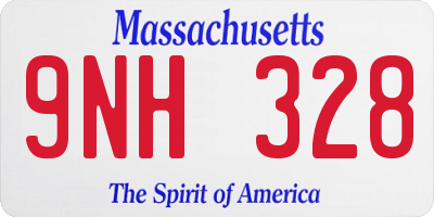 MA license plate 9NH328