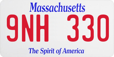 MA license plate 9NH330