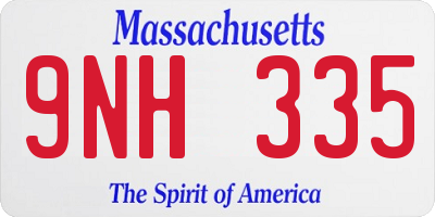 MA license plate 9NH335