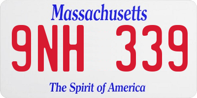 MA license plate 9NH339
