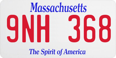 MA license plate 9NH368
