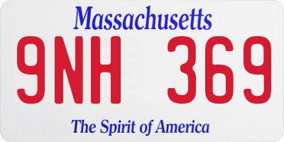 MA license plate 9NH369