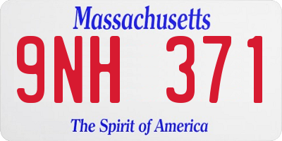 MA license plate 9NH371