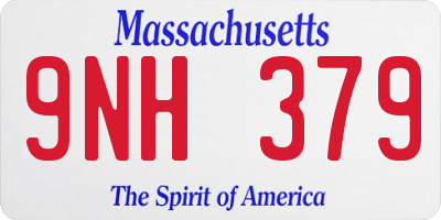 MA license plate 9NH379