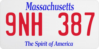 MA license plate 9NH387