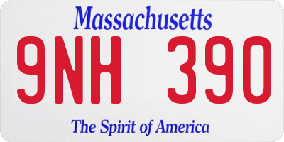 MA license plate 9NH390