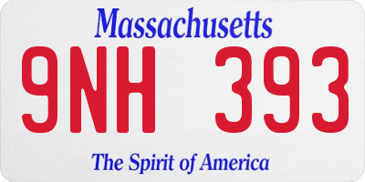 MA license plate 9NH393