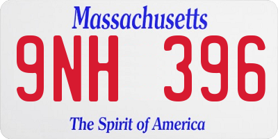 MA license plate 9NH396