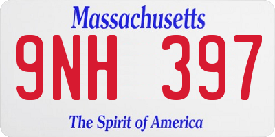 MA license plate 9NH397
