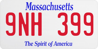MA license plate 9NH399