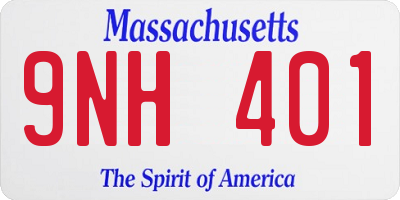MA license plate 9NH401