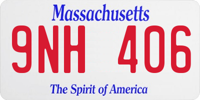 MA license plate 9NH406