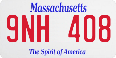 MA license plate 9NH408