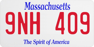 MA license plate 9NH409