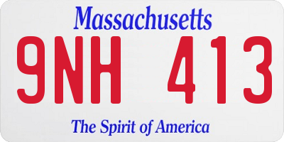 MA license plate 9NH413