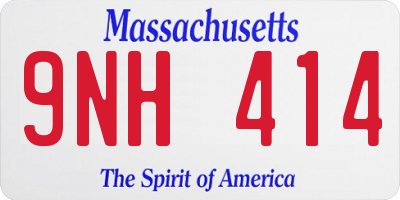 MA license plate 9NH414
