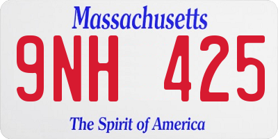 MA license plate 9NH425