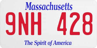 MA license plate 9NH428