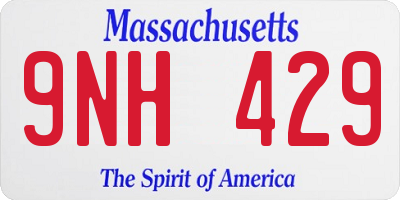 MA license plate 9NH429