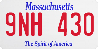 MA license plate 9NH430