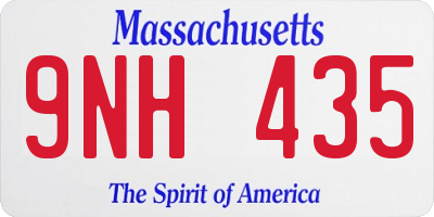MA license plate 9NH435