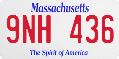 MA license plate 9NH436