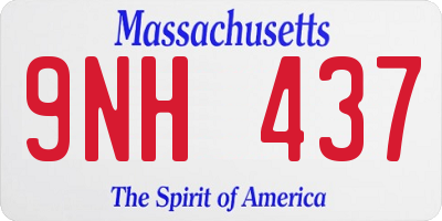 MA license plate 9NH437