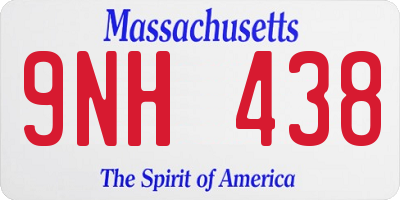 MA license plate 9NH438