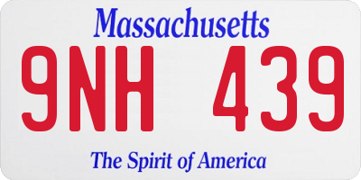 MA license plate 9NH439