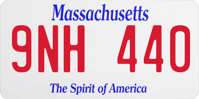 MA license plate 9NH440
