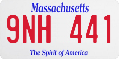 MA license plate 9NH441