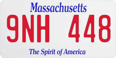 MA license plate 9NH448