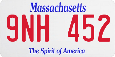 MA license plate 9NH452