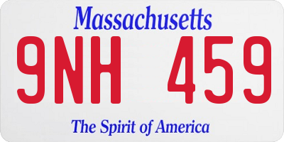 MA license plate 9NH459
