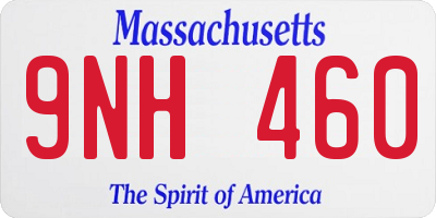 MA license plate 9NH460