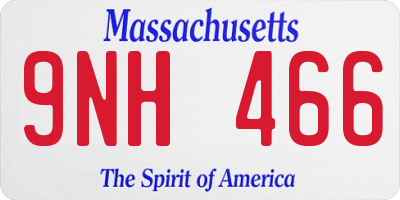 MA license plate 9NH466