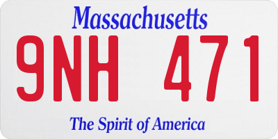 MA license plate 9NH471