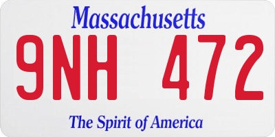 MA license plate 9NH472