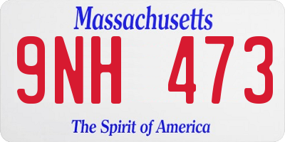 MA license plate 9NH473