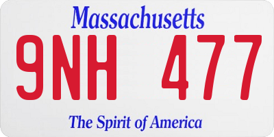 MA license plate 9NH477