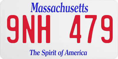 MA license plate 9NH479