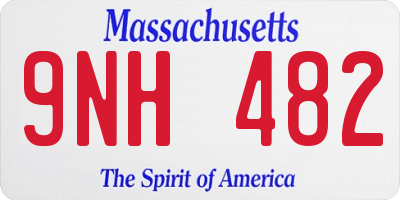 MA license plate 9NH482