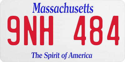 MA license plate 9NH484