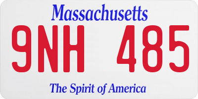 MA license plate 9NH485