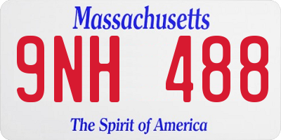 MA license plate 9NH488